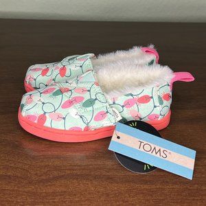 NWT TOMS light aqua tree lights tiny alpargata toddler shoes (glow in the dark)